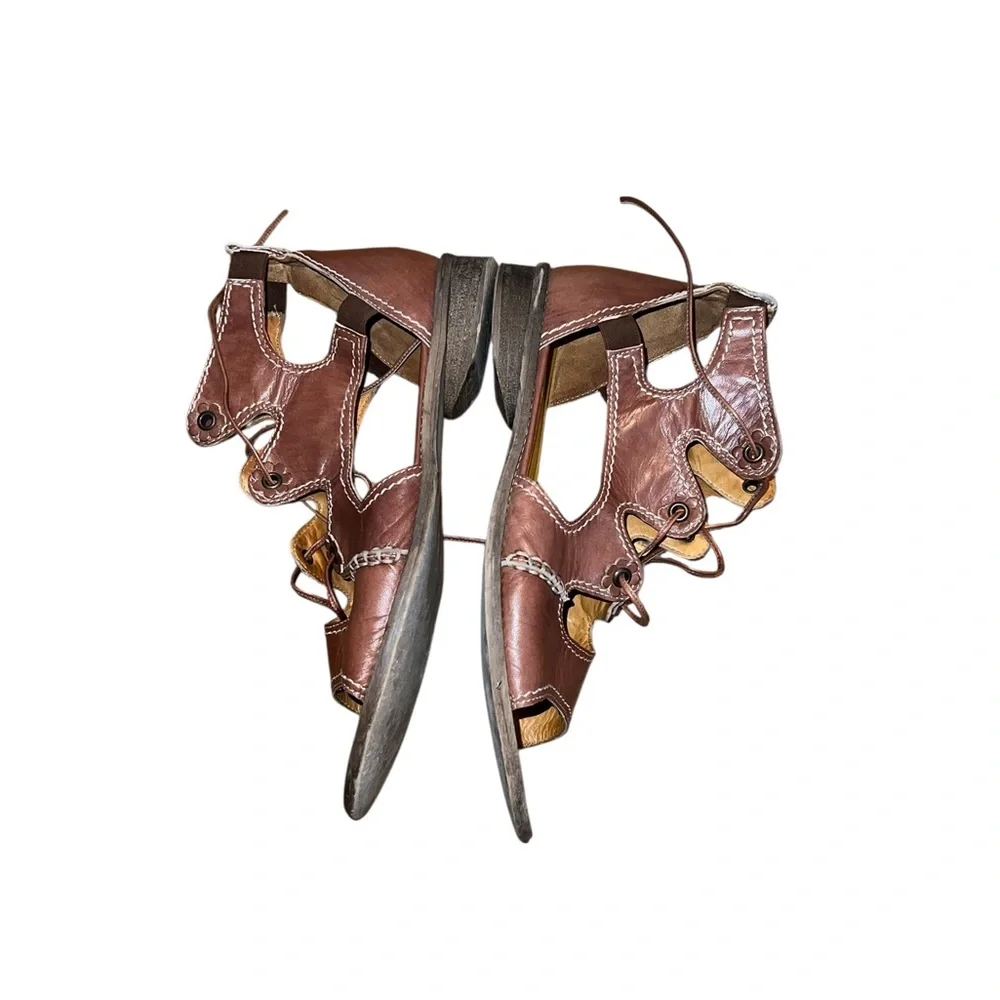 Mitica Brown Leather Sandals 41